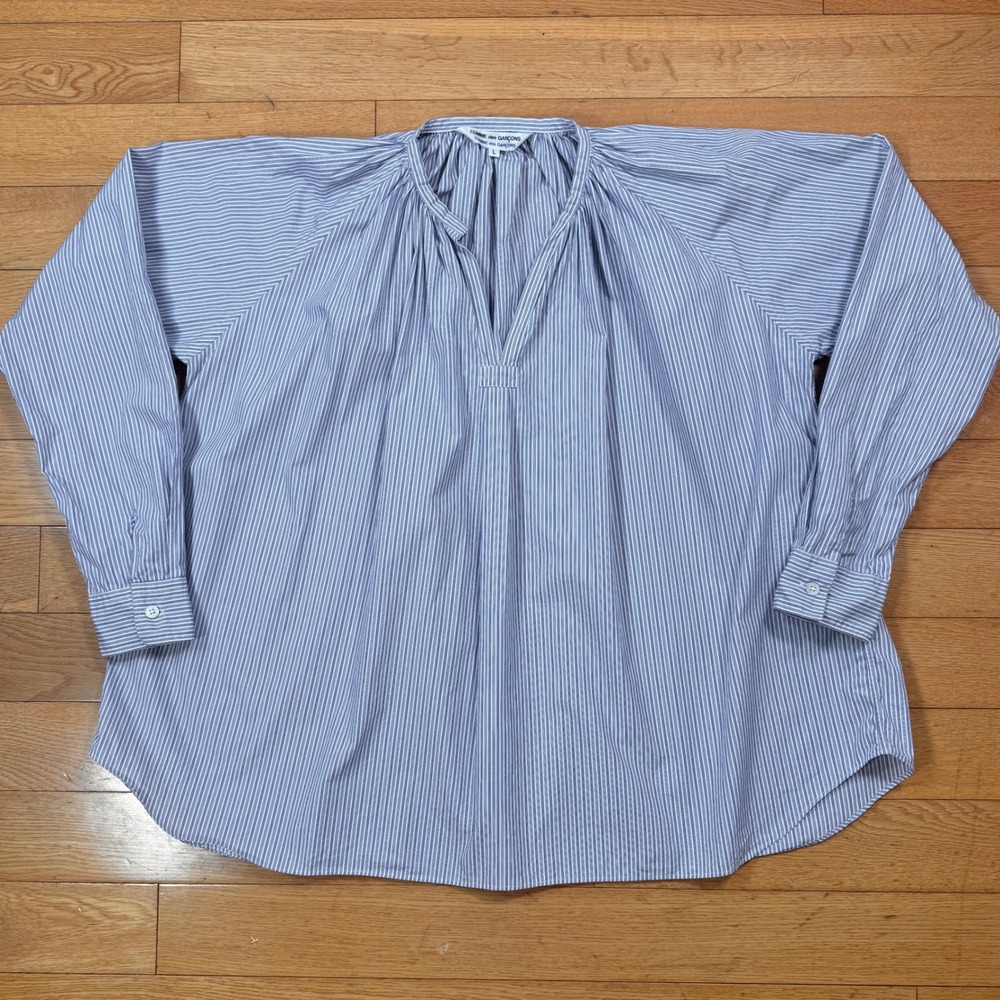 Comme des Garçons Striped Cotton Poplin Tunic‎ Shirt Size L